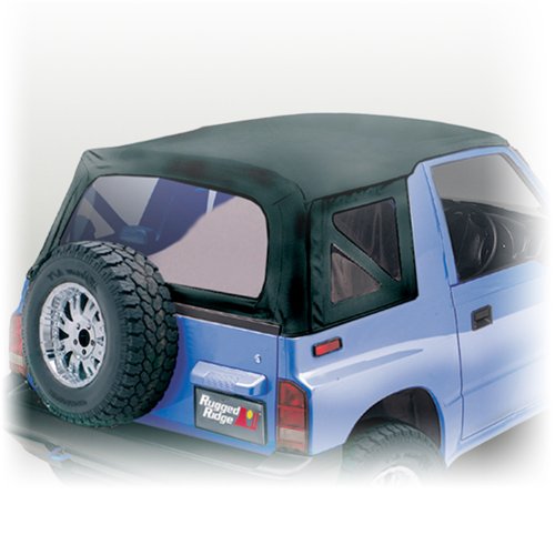 Rugged Ridge 53702.15 Soft Top, Black Denim, Clear Windows; 88-94 Suzuki Sidekicks