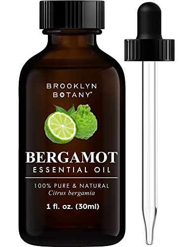 Brooklyn Botany Bergamot Essential Oil  100% Pure and Natural  Therapeutic Grade Essential Oil with Dropper - Eucalyptus Oil for Aromatherapy and Diffuser - 1 Fl. OZ