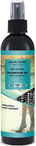 Aromasong Extra Strength Ultra-Pure Magnesium Spray (23mg Magnesium in Each Spray) 8 Oz, Known to be Used for Soothing Headaches, and Leg Discomfort  Promotes a Calm Sleep.