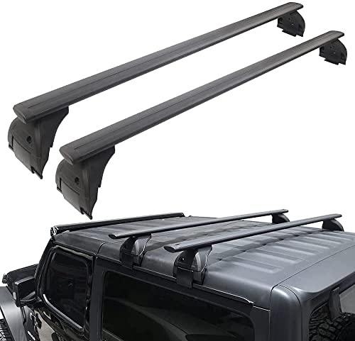 MAIKER Roof Rail Rack Cross Bars Kayak Luggage Carriers Compatible with 2007-2023 Jeep Wrangler JK JL Gladiator JT 2 & 4 Door