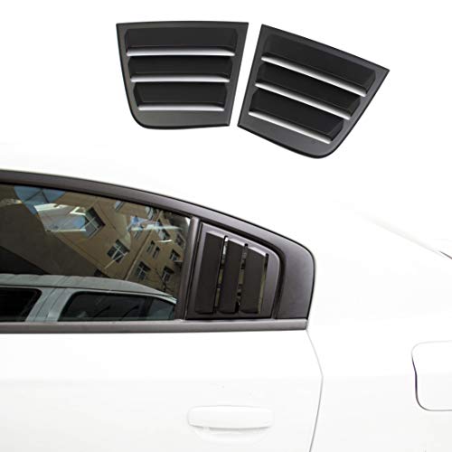 Side Window Louvers Air Vent Scoop Shades Cover Blinds ABS for Dodge Charger 2011-2021 (black)