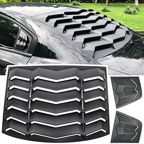 Rear+Side Window Louver Windshield Sun Shade Cover for Dodge Charger 2011-2022 SXT GT R/T Scat Pack SRT Hellcat Widebody Redeye Daytona Custom Fit All Weather GT Lambo Style ABS (Matte Black)