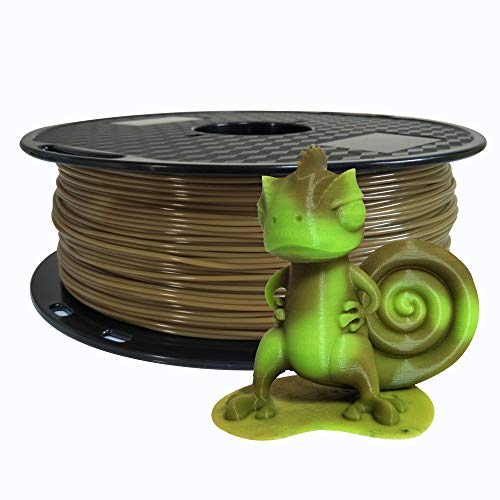 Color Change PLA Filament 1.75 mm Brown to Green 3D Printer Filament 1 KG Spool 3D Pen Filament 2.2 LBS Printing PLA Materials Color Changing Filament with Temperature