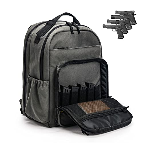 VEAGIA Range Bag,Pistol Cases,Tactical Range Backpack Gun Range Bags For Handgun And Ammo Carry Cases Military Backpack Shooting Bag