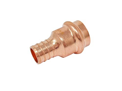Libra Supply 1/2 inch Press to Crimp PEX B Copper Adapter, 1/2'' Press x 1/2'' PEX B, (Pack of 10 pcs, Click in for more size options), copper pipe fitting plumbing supply