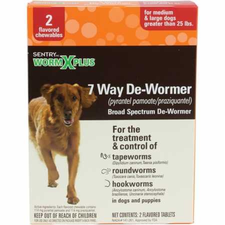 SENTRY Worm X Plus 7 Way DeWormer Large Dogs (6 count) Package may vary