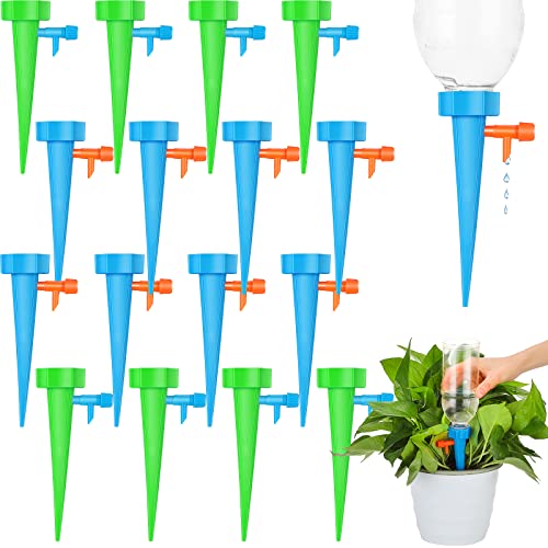 100 Pcs Self Watering Spikes Adjustable Plant Watering Spikes Automatic Plant Waterer Auto Drippers Irrigation Devices with Slow Release Control Valve Switch for Indoor Outdoor Garden Houseplant