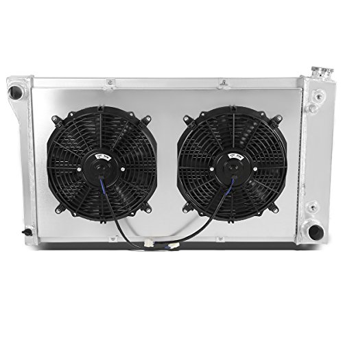 DNA Motoring RA+FS-CK67-3 3-Row Radiator with Fan Shroud Compatible with 67-72 Chevy/GM C/K Series Pickup