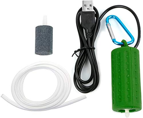 JAKKO Aquarium Air Pumps,Portable Mini USB Aquarium Fish Tank Oxygen Air Pump Mute Energy Save Compressor (Green)