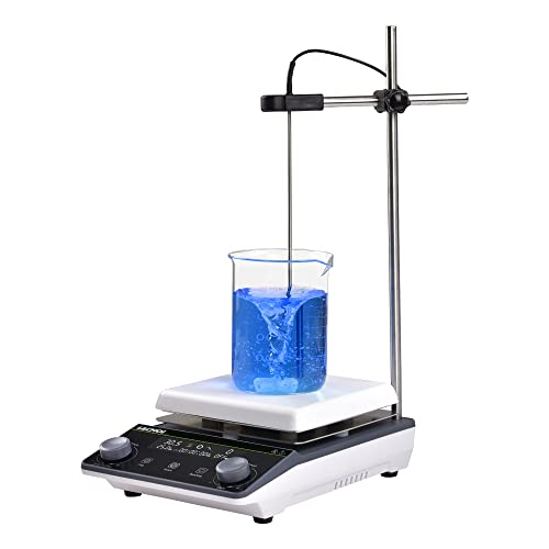 LACHOI Magnetic Stirrer Hot Plate 300 5000ml LCD Digital Hot Plate Stirrer 5.95.9 Inch Magnetic Stir Plate with Timer 100-1600RPM 110V Magnetic Hotplate Stirrer Mixer,Temp Probe Sensor Included