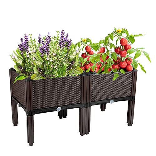 TDDSS Raised Garden Bed with Legs Planters for Outdoor Plants Planter Box Plant pots Elevated Garden Boxes Perfect for Garden Patio Balcony Deck to Planting Flowers Vegetables Tomato and Herbs