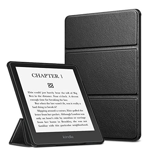 Fintie Trifold Case for 6.8" Kindle Paperwhite (11th Generation-2021) and Kindle Paperwhite Signature Edition - Ultra Lightweight Slim Shell Stand Cover Auto Wake/Sleep, Black