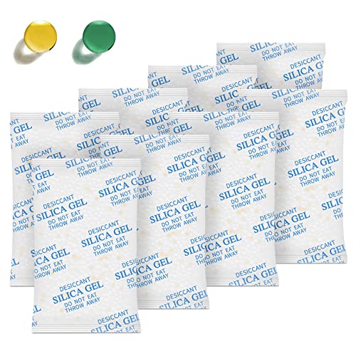 Silica Gel Packets  50 Gram 35 Packs Desiccant Packs, Moisture Absorbers for Food Storage with Color Indicating, Food Grade Silica Packets for Foods, Seeds, 3D Filaments, Electronics, Safes