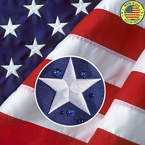 American Flags for Outside 3x5 Outdoor Heavy Duty,Embroidered US Flags Made in USA High Wind 150D Polyester Brass Grommets Fade Resistant USA Flag Waterproof