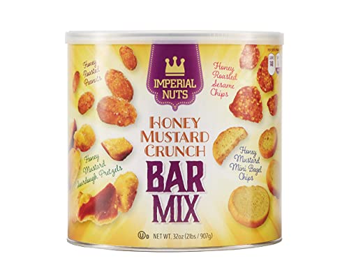 Imperial Mixed Nuts Bar Mix - Tasty Nut Snack for Daily Use or Any Occasion- Honey Mustard Sourdough Pretzels, Peanuts, Sesame Chips, Mini Bagel Chips (Honey Mustard)
