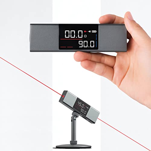 Digital Angle Finder, Rechargable Digital Angle Gauge, 3 in 1 Wood Working Tools and Assecories, Cube Inclinometer with Backlight, Fast & Precise Multifunctional Measuring Device (Dual Light Beam)