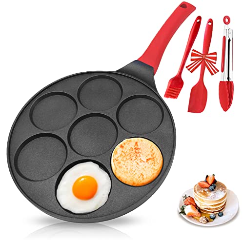 EZJOB Silver Dollar Pancake Pan for Kids, Mini Pancakes Maker Nonstick Egg Cooker Frying Pan Breakfast Mini Pancakes Maker Pancake Griddle Pan Grill Pan for Pancakes Crepe Maker