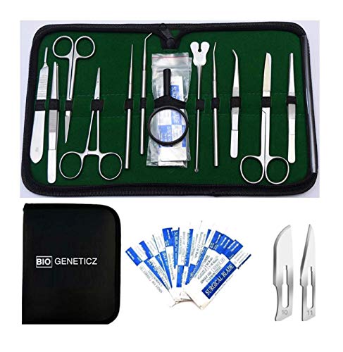 25 Pcs Advanced Dissection Kit. Premium Quality Stainless Steel Tools for Dissecting Frogs etc. Best for Anatomy, Biology, Botany, and Veterinary Students Or Teachers.