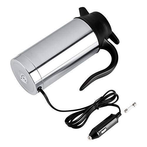 12V 750ml Stainless Steel Car Electric Heating Mug Drinking Cup Travel Kettle Water Boiler for Water Tea Coffee Milk