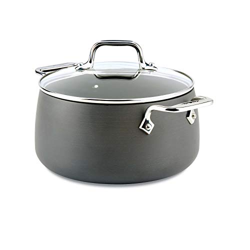 All-Clad E7854464 HA1 Hard Anodized Nonstick Soup Stock Pot Cookware, 4-Quart, Black