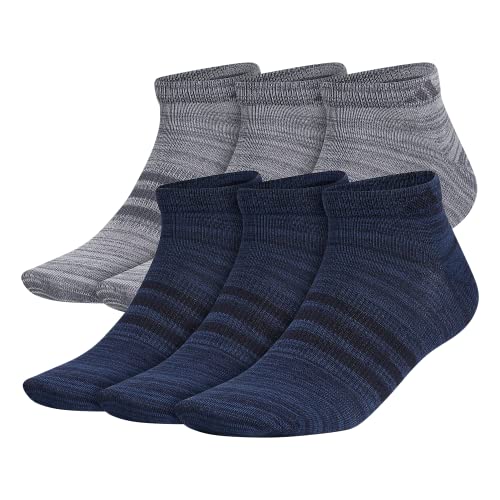 adidas Men's Superlite Low Cut Socks (6-Pair), Legend Ink Blue/Night Marine Blue/Onix Grey, Large