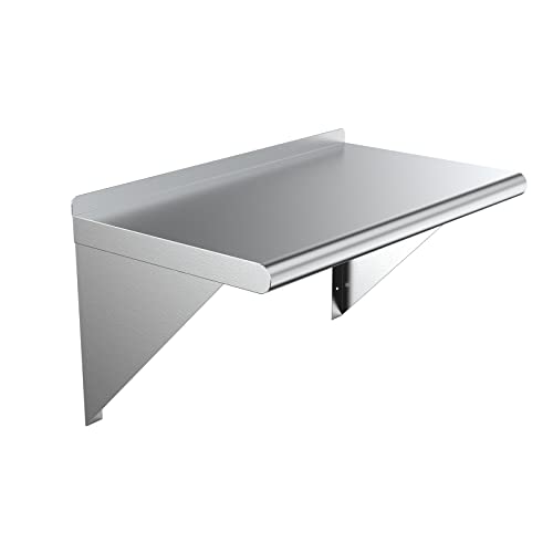 AmGood 30" Long X 18" Deep Stainless Steel Wall Shelf | NSF Certified | Appliance & Equipment Metal Shelving | Kitchen, Restaurant, Garage, Laundry, Utility Room