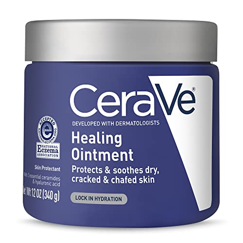 CeraVe Healing Ointment | Moisturizing Petrolatum Skin Protectant for Dry Skin with Hyaluronic Acid and Ceramides | Lanolin Free & Fragrance Free | 12 Ounce