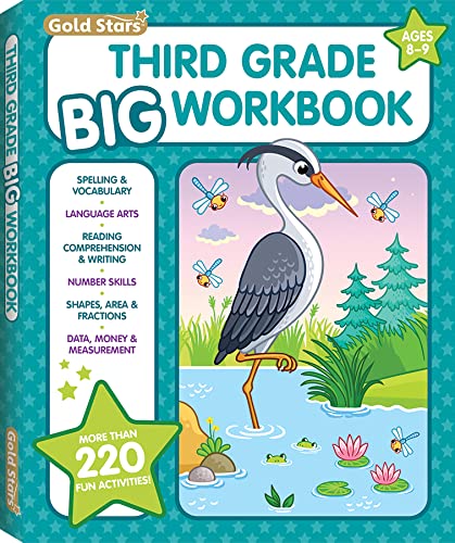 3rd Grade BIG Workbook All Subjects for Kids 8 - 9 includes 220+ Activities, Spelling, Grammar, Reading Comprehension, Writing, Math, and More