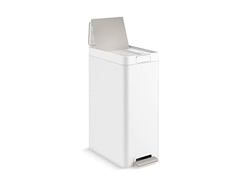 Kohler 13 Gallon Elongated Hands-Free Step Can, Trash Can with Liner and Quiet Close Lid