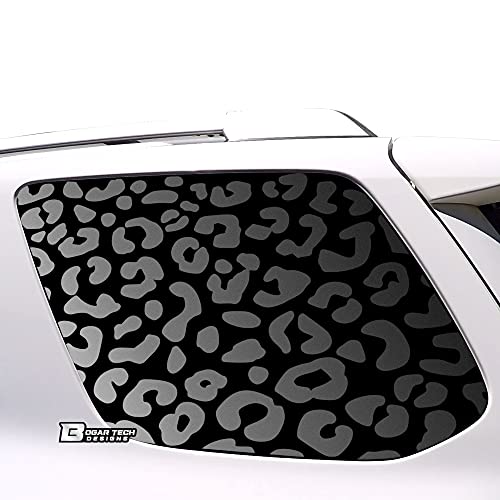 BOGAR TECH DESIGNS - Precut Leopard Cheetah Rear Side Quarter Window Decal Stickers Compatible with Toyota 4Runner 2010-2022, Matte Black