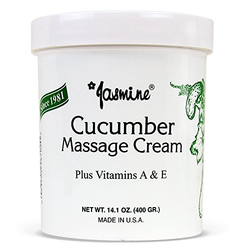 Jasmine Cucumber Massage Cream. Keep Your Face and Body Fresh and Soft with Anti-Aging Therapy Cream. Have Deeply Moisturized and Nutrition on Your Skin. Organic Cucumber Extract. [400 g / 14.1 Oz]