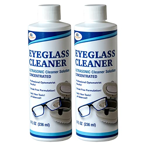 Ultrasonic Eyeglass Cleaner: Ultrasonic Cleaner Solution Concentrate Engineered Specifically as an Ultrasonic Glasses Cleaner for use in Sonic and Ultrasonic Machines. (2)