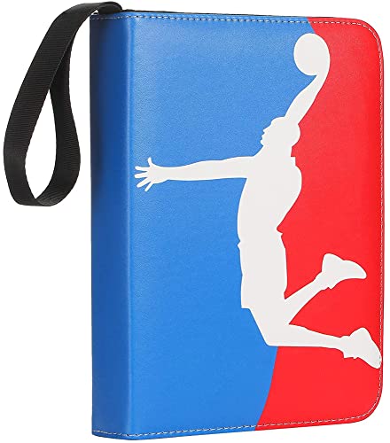 Basketball Card Binder with Sleeves - 440 Card Protectors Holder Book for Sport Trading Cards, 55 Pcs 4-Pocket Pages, Card Collector Album with Zipper Storage Display Case