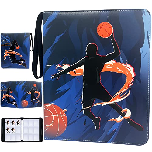 900 Pockets Basketball Cards Binder,Trading Cards Holder Card Collectors Album,Trading Card Binder 9 Pocket with 50 Removable Sleeves for Basketball Card and Sports Card