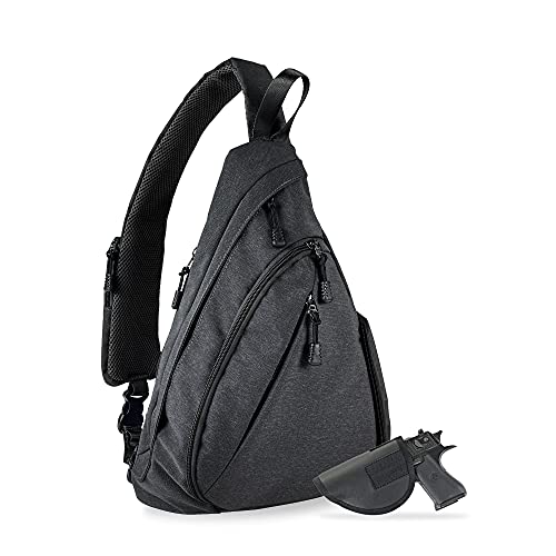 JESSIE & JAMES Peyton Crossbody Sling Backpack Concealed Carry Purse For Women Men Outdoor Chest Bag Shoulder Backpack|Black