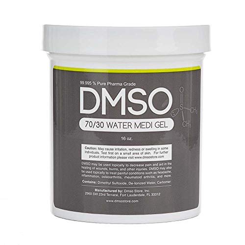 DMSO 70/30 16 oz. Gel with Distilled Water 99.995% Pure DMSO Low Odor Pharma Grade Dimethyl Sulfoxide