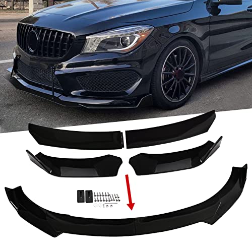 Universal Black Style Front Bumper Lip Chin Spoiler Compatible with Audi, Ford, BMW, Honda, Chevrolet, Civic, Benz, Mazda, GMC Car