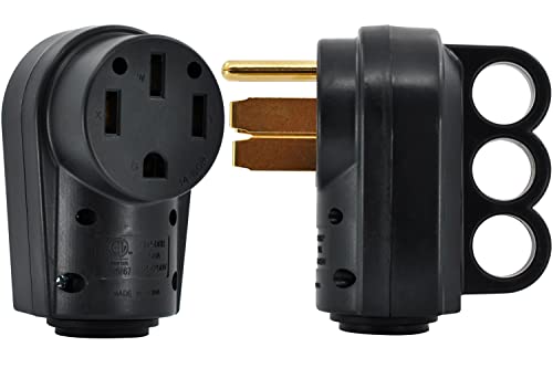 50 Amp RV Plug Male and Female Plug Set, 6-50P Plug & 6-50R Receptacle RV Electrical Camper Plug for RV, Camper, Caravan, NEMA 14-50 Plug