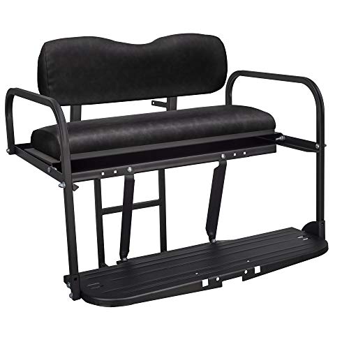 Gusto Aluminum Yamaha Golf Cart Rear Flip Seat (G14-G22, Black)