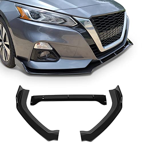 FINDAUTO PP Car Front Lip Body Kits Fits for 2019-2021 for Nissan Altima Glossy Black Front Bumper Lower Lip Splitter Spoiler