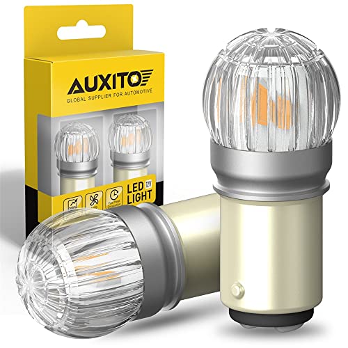 AUXITO 1157 LED Bulbs Amber Turn Signal Light, Super Bright Unique 1:1 Design, 2057 2357 3496 7528 for for Blinker Turn Signal Bulbs, Tail Light, Stop Brake Lights, Side Marker Turn Signal Replacement