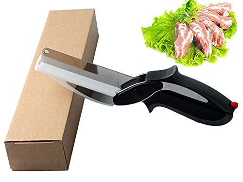 Food Cutter Smart Scissors, Salad Chopper Scissors Vegetable Scissors with Built-in Cutting Board Easy Cutting Suitable for You and Your Friends