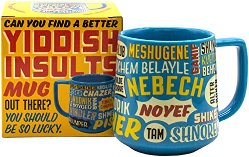 The Unemployed Philosophers Guild Yiddish Insults Mug - Nudnik to Tipish and More