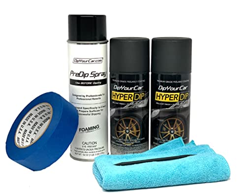 DipYourCar HyperDip Peelable Emblem Car Paint Kit - DIY Set with Cans of Automotive Spray Paint, Removable Auto Paint Kit Protection & Color for Car Badges, Shadow Black Automotive Paint