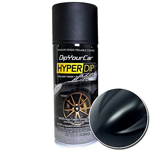 DipYourCar.com HyperDip Paint - Can of Sprayable Automotive Dip Coat - Removable Peelable Paint Protection for Cars - Shadow Black Satin Coat Spray