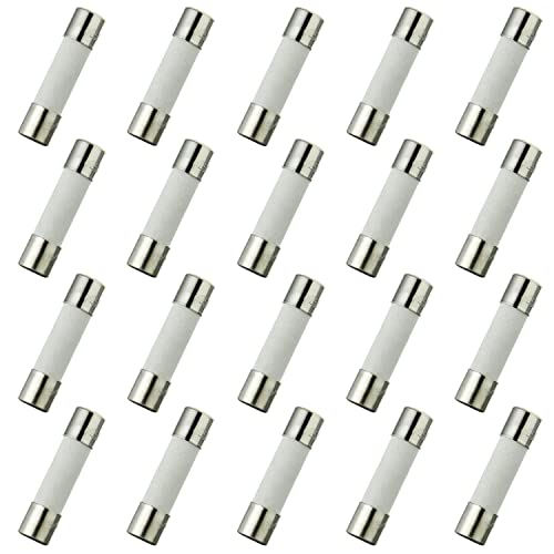 BOJACK T5AH250V 5x20mm 5A 250V Slow-Blow Ceramic Fuses 5 amp 250 Volt 0.2x0.78 Inch Ceramic Tube Time-delay Fuses (Pack of 20 Pcs)