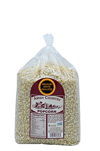 Amish Country Popcorn | 6 lb Bag | Medium White Popcorn Kernels | Old Fashioned, Non-GMO and Gluten Free (Medium White - 6 lb Bag)