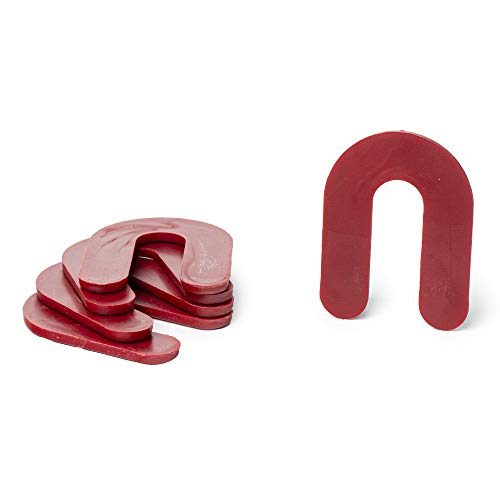 1/8" x 1-1/2" x 2" Plastic Shims Structural Horseshoe U Shaped, Made in USA, Tile Spacers, Red, Qty 100 by Bridge Fasteners