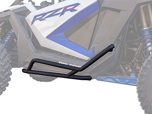 SuperATV Rock Sliders Nerf Bars Tree Kickers for 2020+ Polaris RZR PRO XP/Turbo R | Wrinkle Black | Powder-Coat Finish | Bolt-on - No Drilling Required | Easy Install