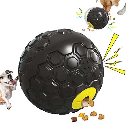 Dog Toy Balls interactive,mentally stimulating toys for dogs,Slow Feeder,Leaking Adjustable for food launcher,intetractive treat games and mentally stimulating Squeak Dispenser for dogs IQ training